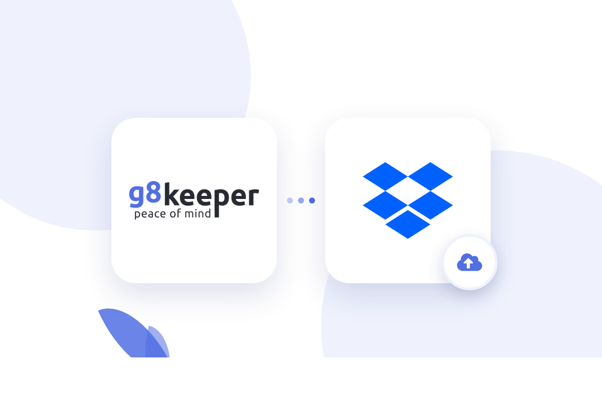 Configuring Dropbox with G8keeper to store backups